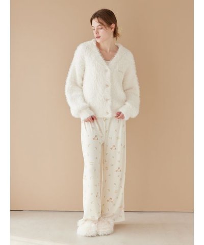 フラワーキャット柄ロングパンツ