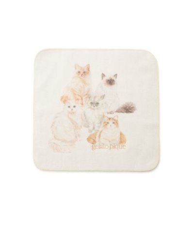 キャットワンポイントハンドタオル