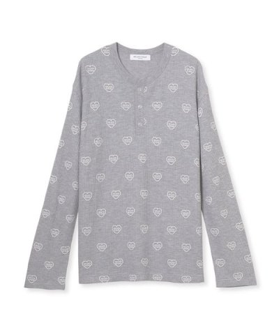 【HOMME】ワッフルヘンリーネックロンT