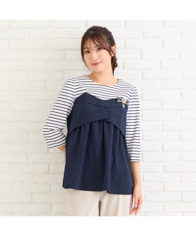 ローズティアラ RoseTiara 【人気デザイン】レイヤード風カットソー