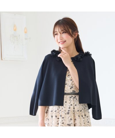 ローズティアラ RoseTiara オーガンジーフラワーニットカーディガン