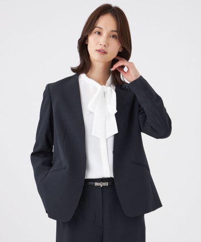 【美シリーズ・セットアップ対応・ウォッシャブル】バックサテンジョーゼットジャケッ