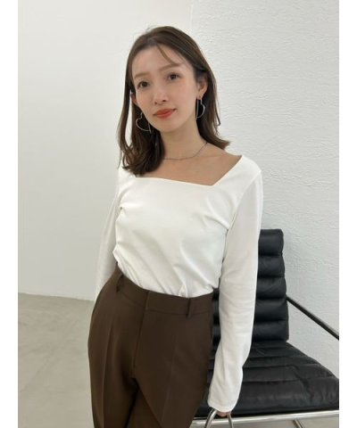 スクエアネックTシャツ／接触冷感