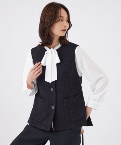 【ウォッシャブル】ミックスツィードジレ