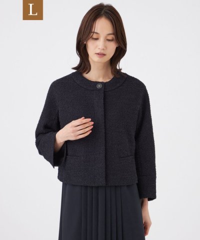 【L】【ウォッシャブル】ミックスツィードジャケット