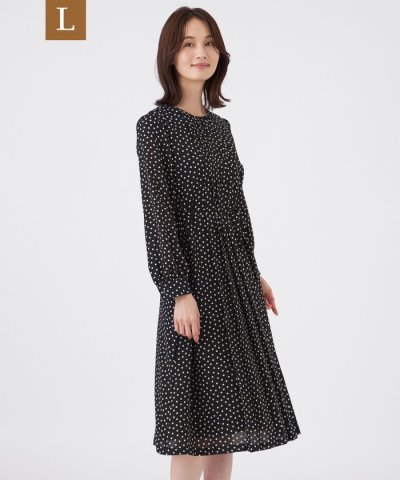 【L】【ウォッシャブル】ノルディスドットワンピース