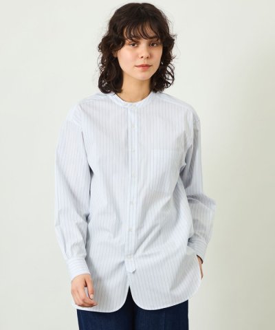 GREY LABEL バンドカラーパターンドシャツ