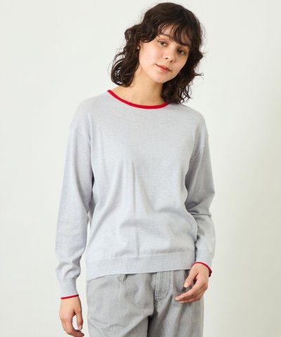 GREY LABEL バイカラークルーネックニット