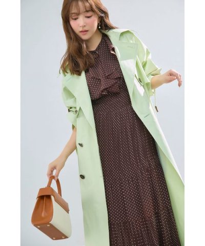 シャンブレーツイルロングトレンチコート／撥水