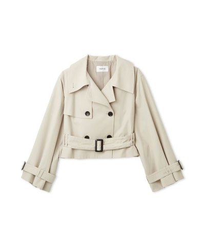 ボリュームスリーブショートトレンチコート／撥水