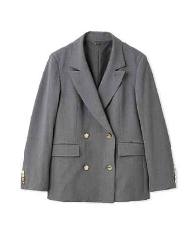 ダブルブレストシンプルジャケット／ウォッシャブル