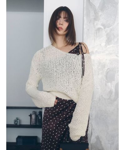 スラブコットンローゲージニット