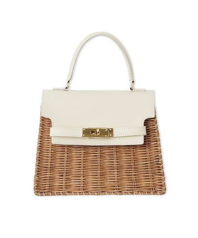 【BAGMATI】ラタンレザートップハンドルバッグ