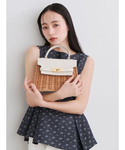 【BAGMATI】ラタンレザートップハンドルバッグ