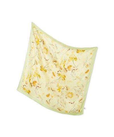 サテンシルクフラワースカーフ