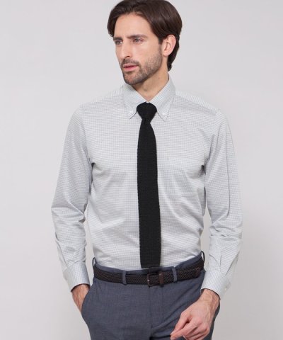 【FLEX JERSEY】千鳥ジャカードジャージーシャツ