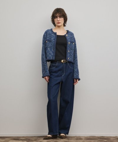 ツイードニットカーディガン