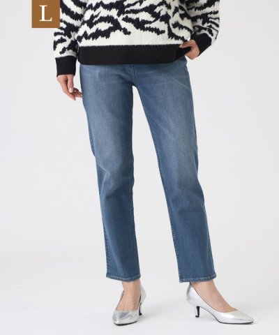 【L】【ウォッシャブル】ストレッチデニムパンツ