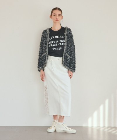 ツイーディーニットジャケット