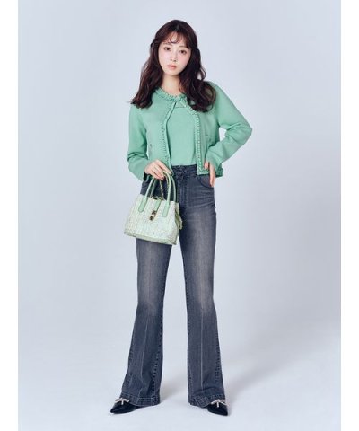 ハイウエストフレアデニムパンツ