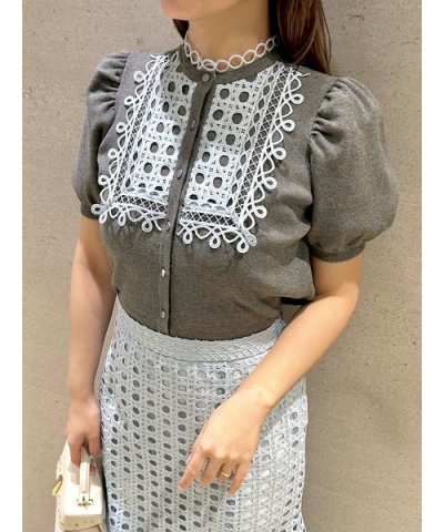 【UVカット】ビブヨークレースカーディガン