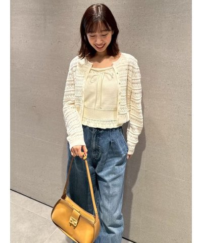 【洗える】レーシーニットアンサンブル