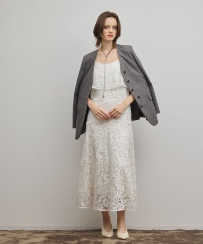 チュールレースロングワンピース