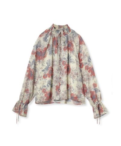 フラワープリントブラウス
