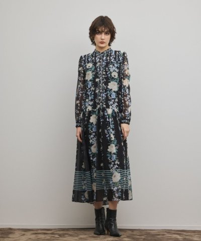 フラワープリントティアードワンピース