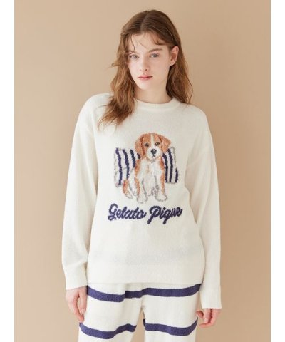 【UNISEX】エアリーモコプレイフルDOGジャガードプルオーバー