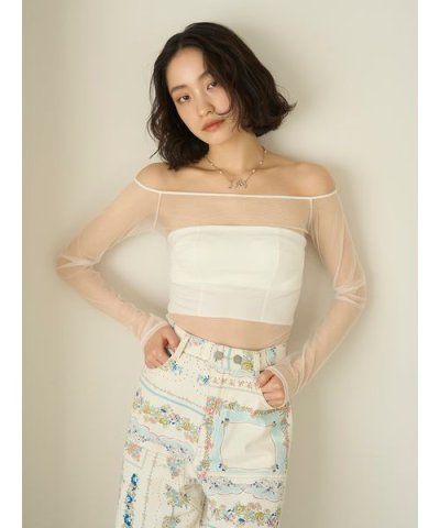 【LILY BROWN Lingerie】シアーファンデノンワイヤー/オフショル
