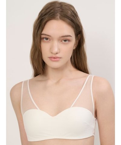 【LILY BROWN Lingerie】シアーファンデノンワイヤー/ハーフトッ