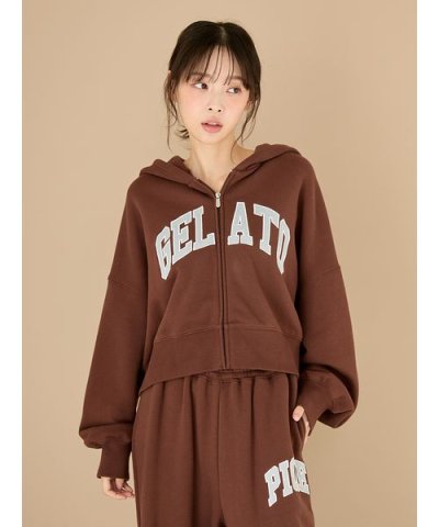 カレッジロゴ裏毛パーカ