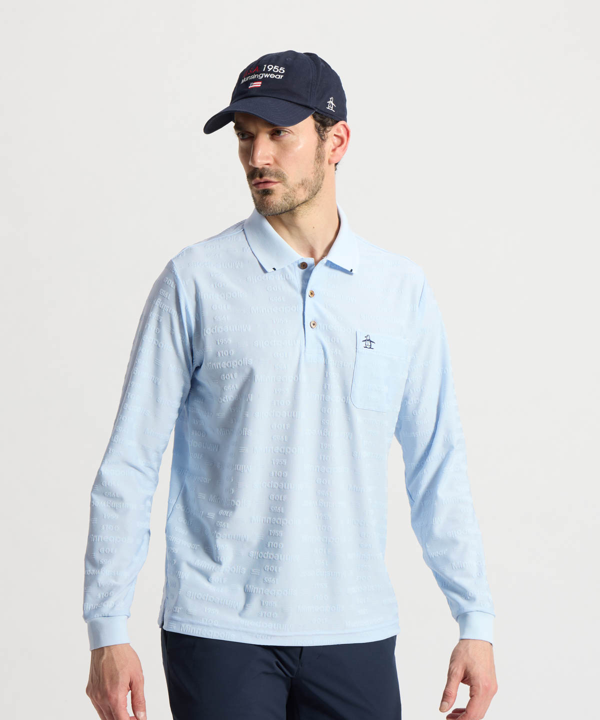 マンシングウェア MUNSINGWEAR 吸汗速乾リンクスジャカード長袖