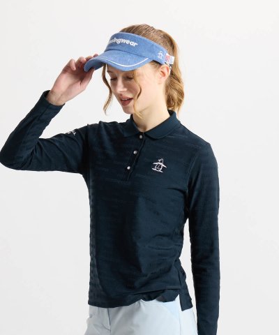 マンシングウェア Munsingwear リンクスジャカード長袖ポロシャツ