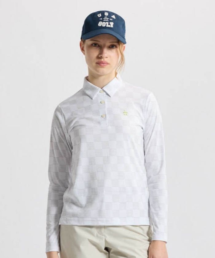 マンシングウェア MUNSINGWEAR リンクスジャカード長袖ポロシャツ