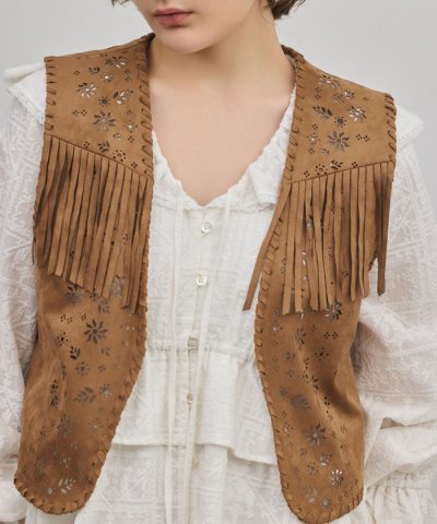 フェイクスウェードジレ