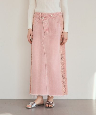 サイドレースデニムスカート