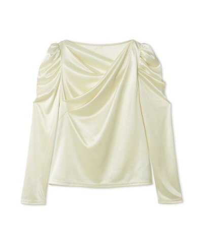 【洗える】カシュクールグロッシーカットトップス