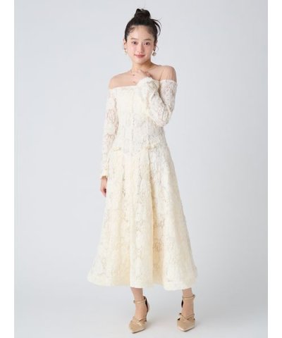 シアーオフショルダーボリュームワンピース