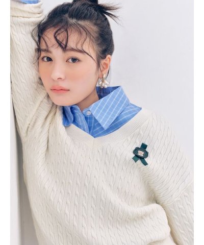 Lily Bearスタンプモチーフケーブルニット