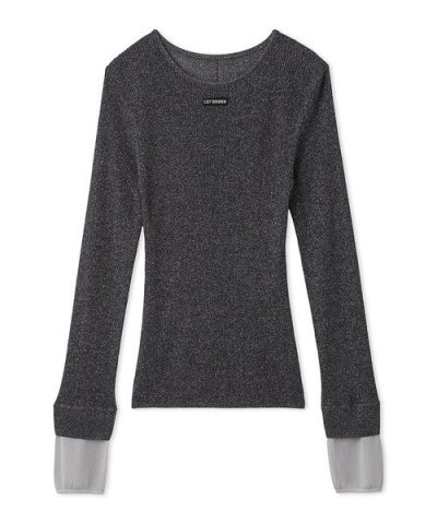 シアーレイヤードラメリブトップ