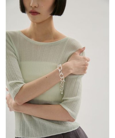 オーバルデザインチェーンブレスレット