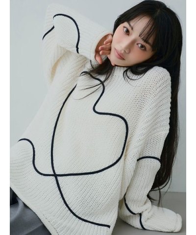 【HEART】 【ONLINE限定カラーあり】ハートエンブロイダリーニット