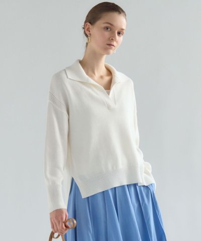 コットンギマ スキッパー ニット