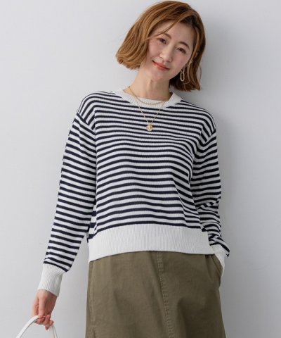 コットンギマ クルーネック ニット