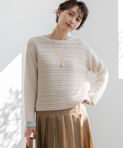 コットンギマ ボートネック ニット