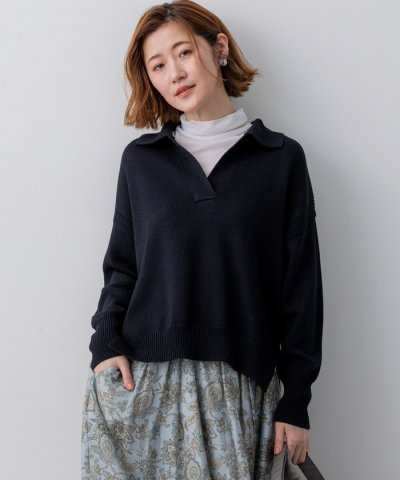 コットンギマ スキッパー ニット