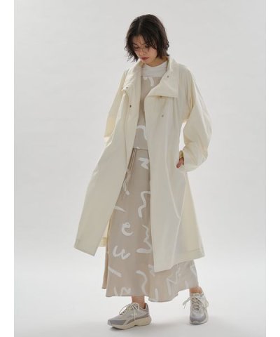 ボリュームスリーブロングコート/撥水