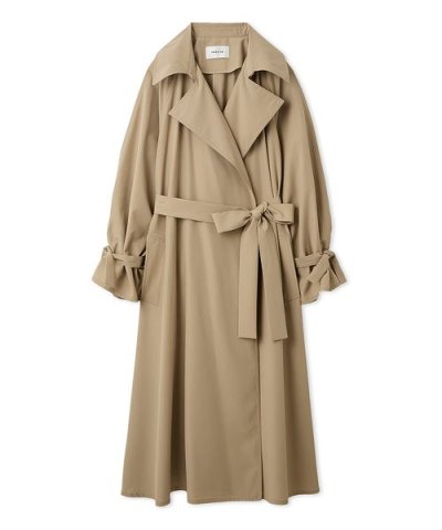 ライトフレアーロングトレンチコート／UVカット・接触冷感・撥水